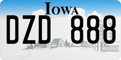 IA license plate DZD888