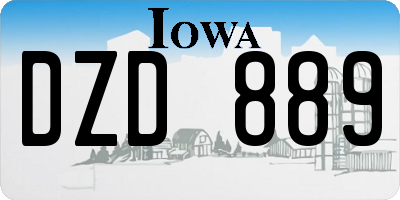 IA license plate DZD889