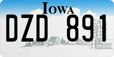 IA license plate DZD891