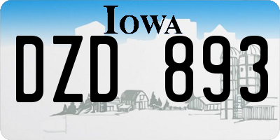 IA license plate DZD893