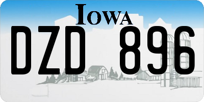 IA license plate DZD896