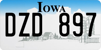 IA license plate DZD897