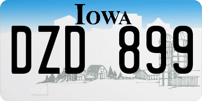 IA license plate DZD899