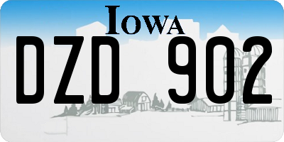 IA license plate DZD902