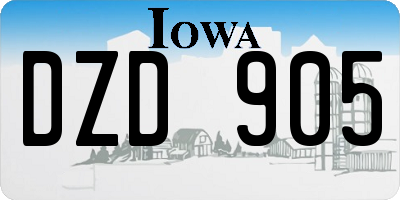 IA license plate DZD905