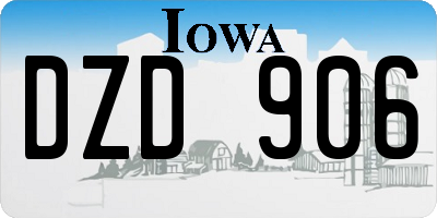 IA license plate DZD906