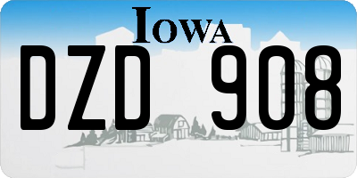 IA license plate DZD908