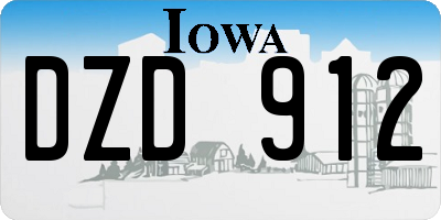 IA license plate DZD912