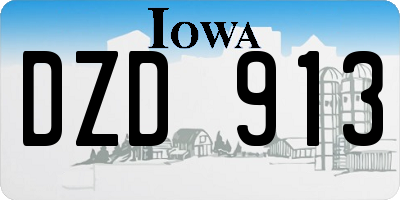 IA license plate DZD913