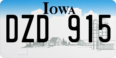 IA license plate DZD915