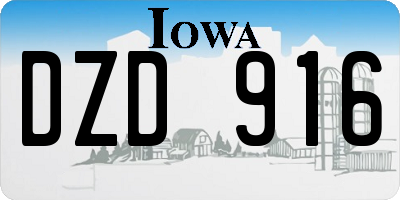 IA license plate DZD916