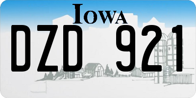 IA license plate DZD921