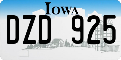 IA license plate DZD925