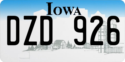 IA license plate DZD926