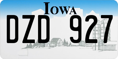 IA license plate DZD927