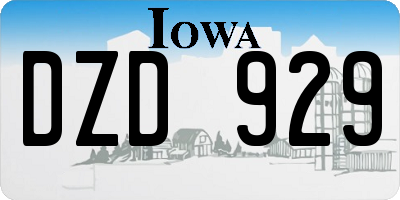 IA license plate DZD929