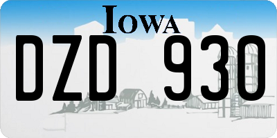 IA license plate DZD930