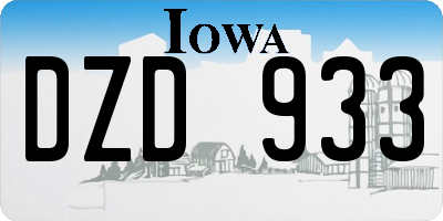 IA license plate DZD933