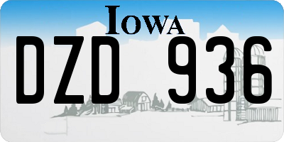 IA license plate DZD936