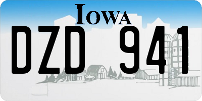 IA license plate DZD941