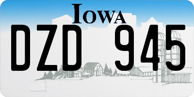 IA license plate DZD945