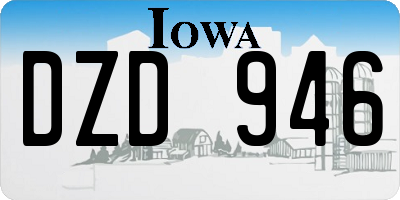 IA license plate DZD946