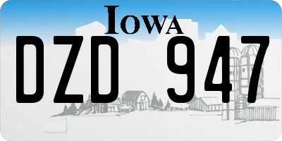 IA license plate DZD947