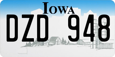 IA license plate DZD948