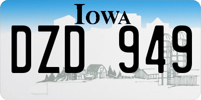 IA license plate DZD949