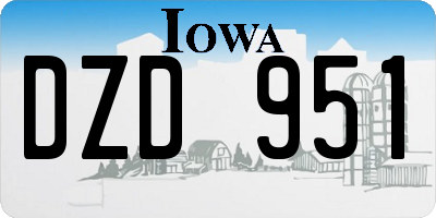 IA license plate DZD951