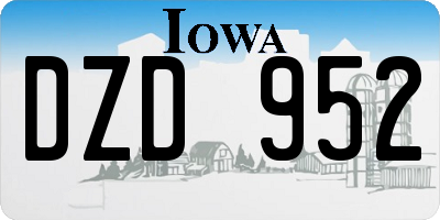 IA license plate DZD952