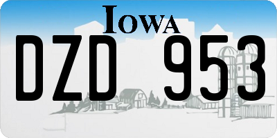 IA license plate DZD953