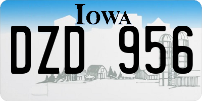 IA license plate DZD956