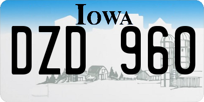 IA license plate DZD960