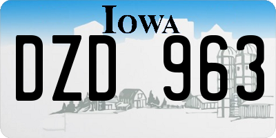 IA license plate DZD963