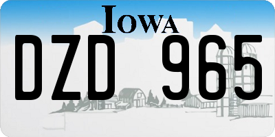 IA license plate DZD965