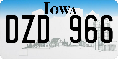 IA license plate DZD966