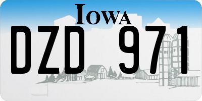 IA license plate DZD971