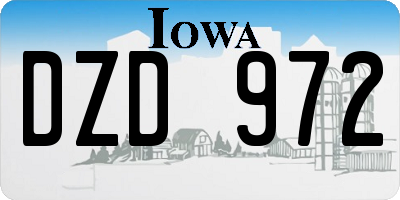 IA license plate DZD972