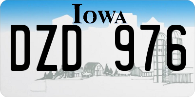 IA license plate DZD976