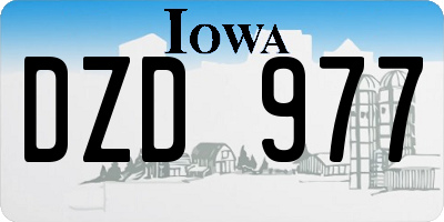 IA license plate DZD977