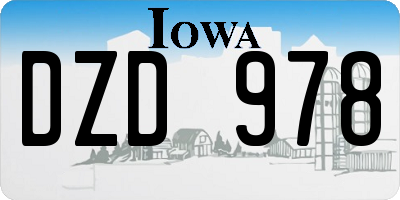 IA license plate DZD978