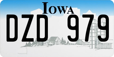 IA license plate DZD979