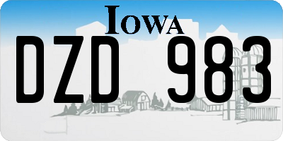 IA license plate DZD983