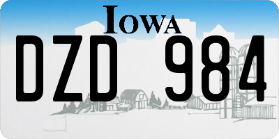 IA license plate DZD984