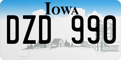 IA license plate DZD990