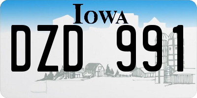 IA license plate DZD991