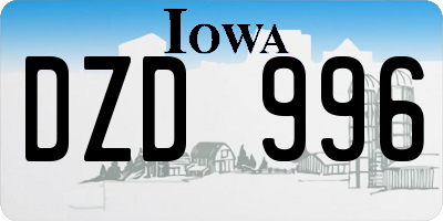 IA license plate DZD996