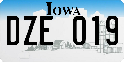 IA license plate DZE019
