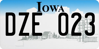 IA license plate DZE023